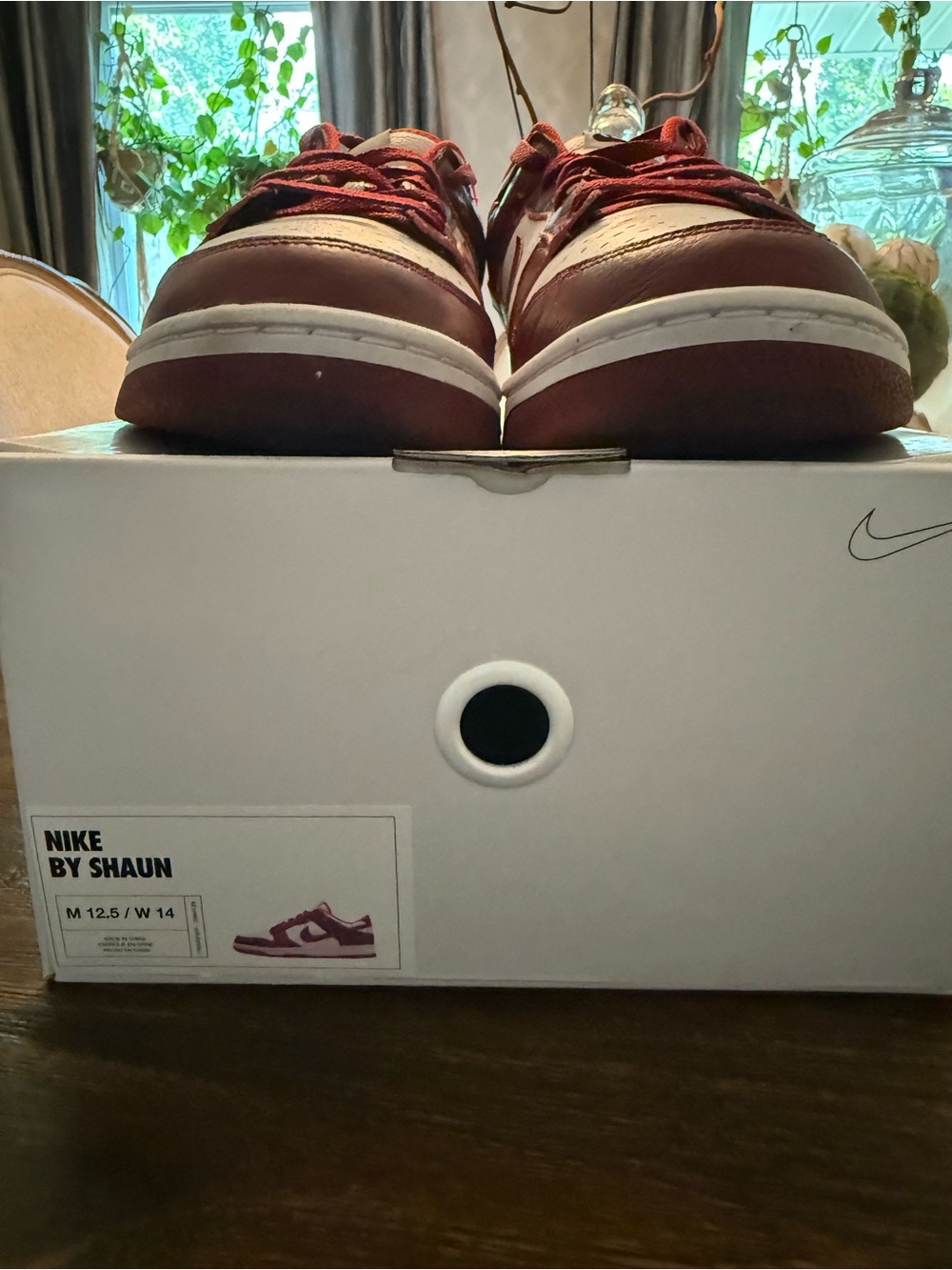 Nike Dunk Low -Burgundy and White Low-Top Sneakers